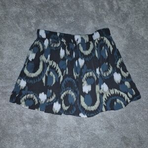 GAP Black and Blue Patterned Skater Skirt